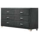 Coaster Furniture Melody 223383 6-Drawer Upholstered Dresser - Grey IMAGE 1