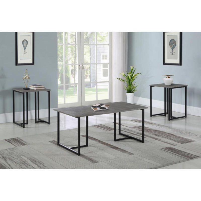  Coaster Furniture Nyla 753390 3-piece Engineered Wood Coffee Table Set - Weathered Grey IMAGE 1