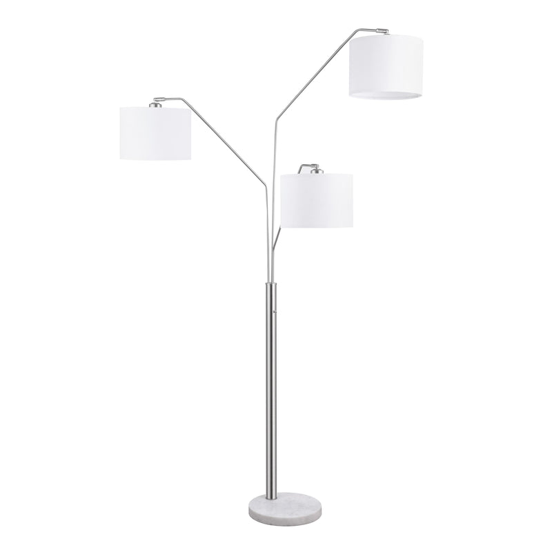 Coaster Furniture Jirou 923238 84-inch Drum Shade Tree Floor Lamp - Satin Nickel IMAGE 1
