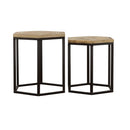Coaster Furniture Adger 935844 2-piece Hexagonal Nesting Tables - Natural and Black IMAGE 4