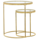  Coaster Furniture Maylin 935936 2-piece Round Glass Top Nesting Table Set - Gold IMAGE 6