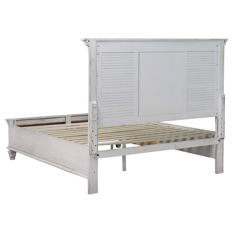 Coaster Furniture Franco 205330Q Wood Queen Storage Panel Bed - Distressed White IMAGE 4
