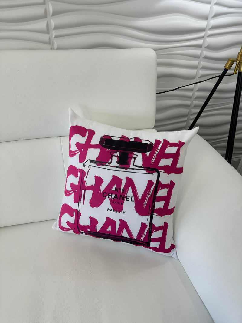 CHANEL PERFUME 20x20 PILLOW COVER-WHITE&PINK