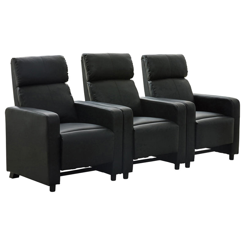  Coaster Furniture Toohey 600181-S3B 3 pc Home Theater Seating IMAGE 1