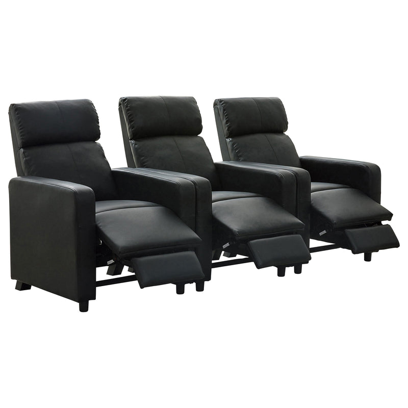  Coaster Furniture Toohey 600181-S3B 3 pc Home Theater Seating IMAGE 2