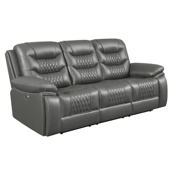 Coaster Furniture Flamenco Power Reclining Leatherette Sofa 610204P IMAGE 1