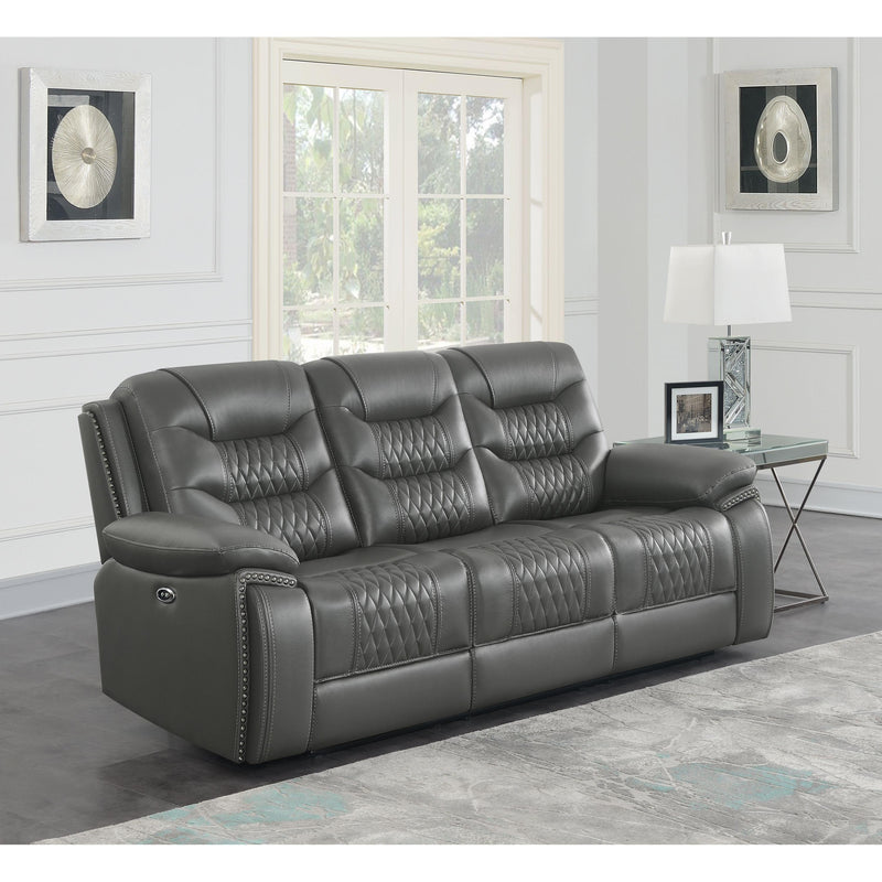 Coaster Furniture Flamenco Power Reclining Leatherette Sofa 610204P IMAGE 5
