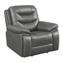 Coaster Furniture Flamenco Power Leatherette Recliner with Wall Recline 610206P IMAGE 1