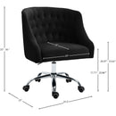  Meridian Arden Black Velvet Upholstered Office Chair IMAGE 11