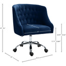 Meridian Arden Navy Velvet Office Chair IMAGE 11