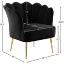 Meridian Jester Black Velvet Accent Chair IMAGE 6