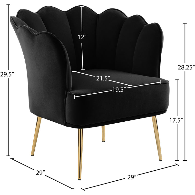 Meridian Jester Black Velvet Accent Chair IMAGE 6