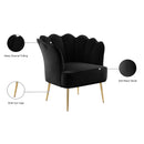 Meridian Jester Black Velvet Accent Chair IMAGE 7