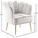 Meridian Jester Cream Velvet Accent Chair IMAGE 6