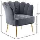 Meridian Jester Grey Velvet Accent Chair IMAGE 6