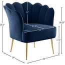 Meridian Jester Navy Velvet Accent Chair IMAGE 6
