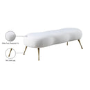 Meridian Nube White Faux Sheepskin Fur Bench IMAGE 7