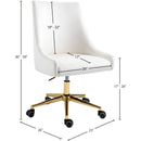 Meridian Karina Cream Velvet Office Chair IMAGE 11