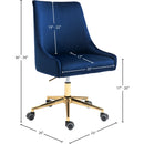Meridian Karina Navy Velvet Office Chair IMAGE 11