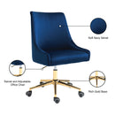 Meridian Karina Navy Velvet Office Chair IMAGE 12