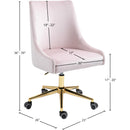 Meridian Karina Pink Velvet Office Chair IMAGE 11