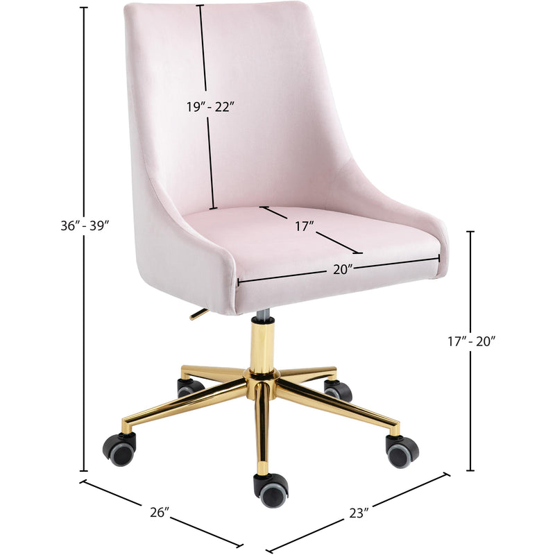 Meridian Karina Pink Velvet Office Chair IMAGE 11