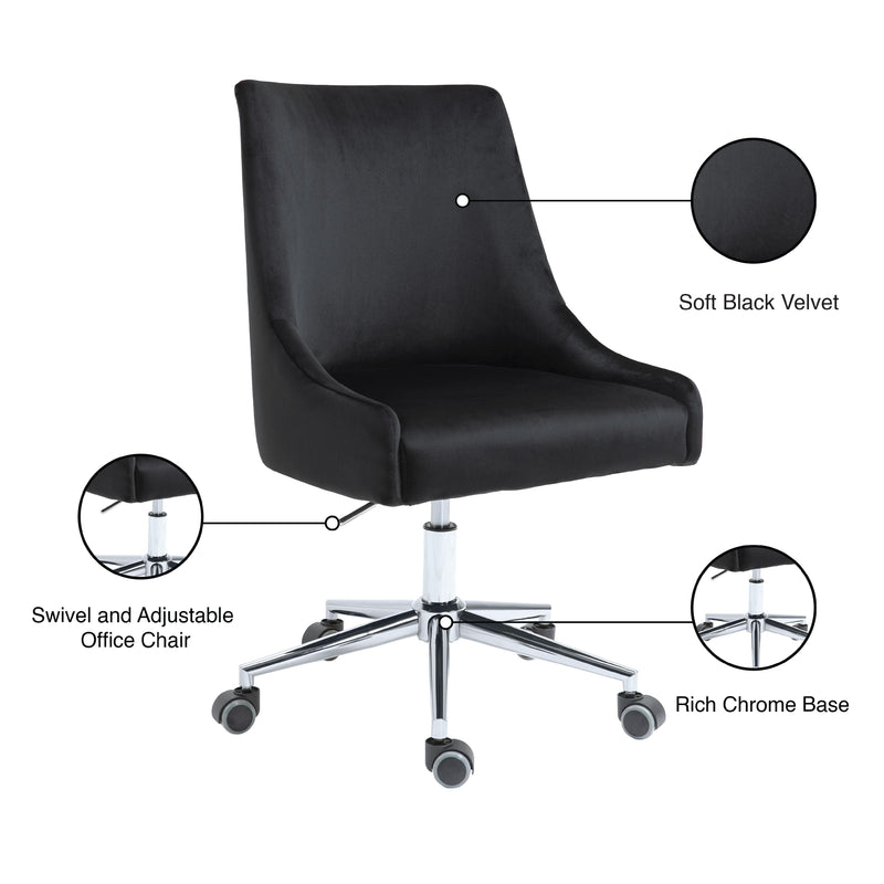 Meridian Karina Black Velvet Office Chair IMAGE 12