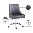 Meridian Karina Grey Velvet Office Chair IMAGE 12