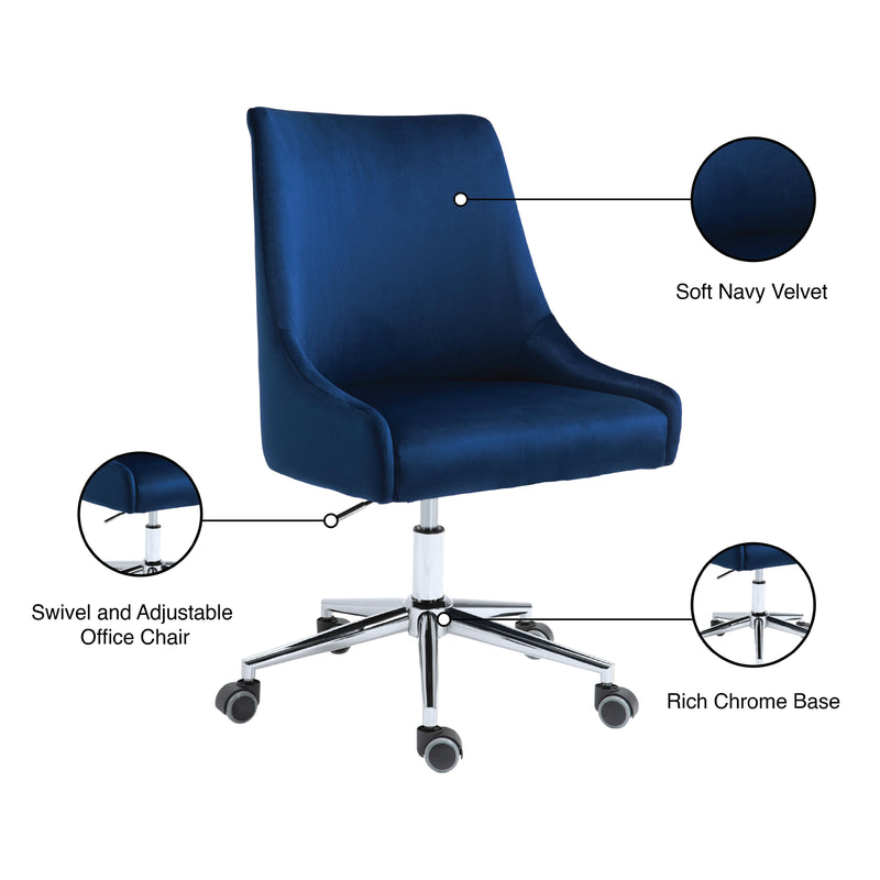 Meridian Karina Navy Velvet Office Chair IMAGE 12