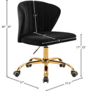 Meridian Finley Black Velvet Office Chair IMAGE 6