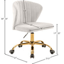 Meridian Finley Cream Velvet Office Chair IMAGE 6