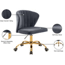 Meridian Finley Grey Velvet Office Chair IMAGE 7