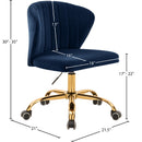 Meridian Finley Navy Velvet Office Chair IMAGE 6