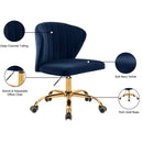 Meridian Finley Navy Velvet Office Chair IMAGE 7