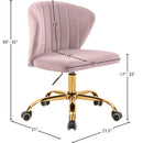 Meridian Finley Pink Velvet Office Chair IMAGE 6