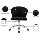 Meridian Finley Black Velvet Office Chair IMAGE 7