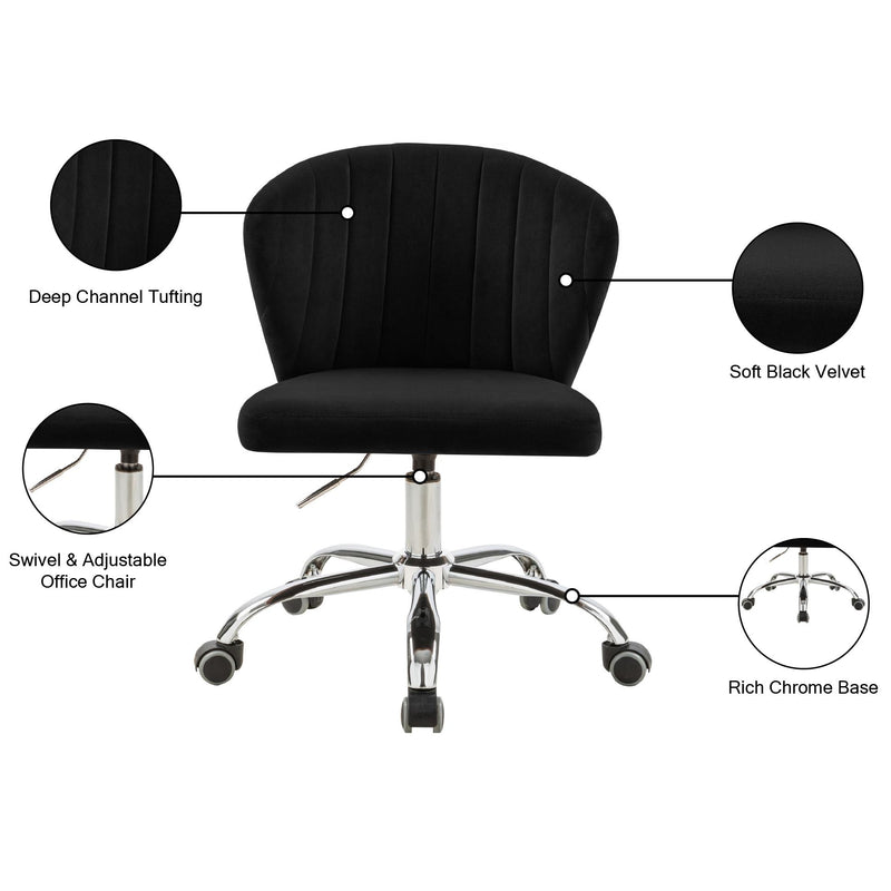 Meridian Finley Black Velvet Office Chair IMAGE 7