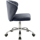 Meridian Finley Grey Velvet Office Chair IMAGE 5