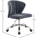 Meridian Finley Grey Velvet Office Chair IMAGE 6