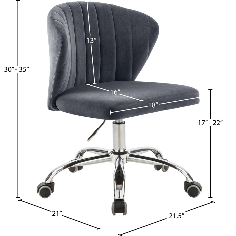 Meridian Finley Grey Velvet Office Chair IMAGE 6