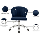 Meridian Finley Navy Velvet Office Chair IMAGE 7