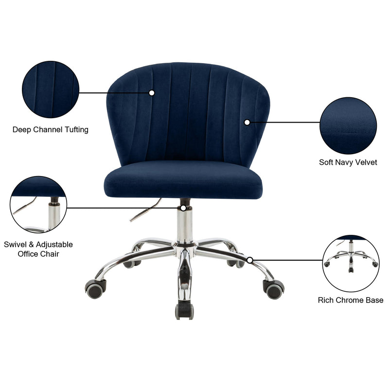 Meridian Finley Navy Velvet Office Chair IMAGE 7