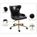 Meridian Hendrix Black Vegan Leather Office Chair IMAGE 13