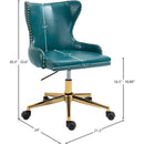 Meridian Hendrix Blue Vegan Leather Office Chair IMAGE 12