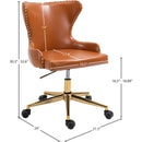 Meridian Hendrix Cognac Vegan Leather Office Chair IMAGE 12