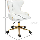 Meridian Hendrix White Vegan Leather Office Chair IMAGE 12