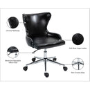 Meridian Hendrix Black Vegan Leather Office Chair IMAGE 12