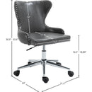 Meridian Hendrix Grey Vegan Leather Office Chair IMAGE 12