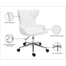 Meridian Hendrix White Vegan Leather Office Chair IMAGE 13