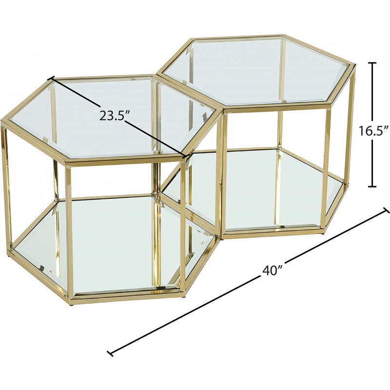 Meridian Sei Brushed Gold Coffee Table IMAGE 4